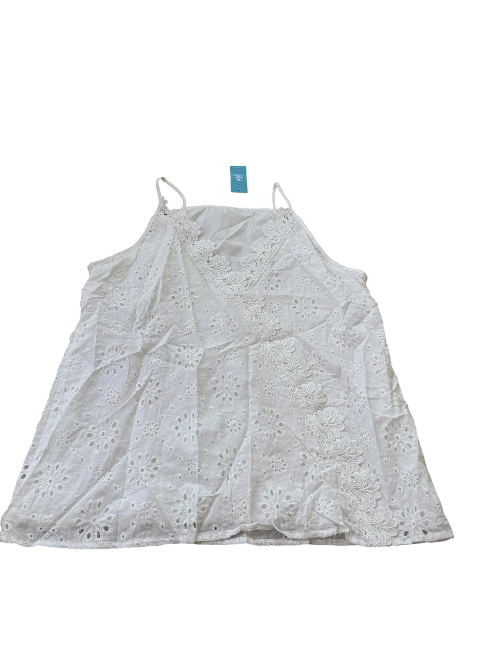 NWT Cupshe White Eyelet Lace Trim Camisole beach top XL - Picture 9 of 11